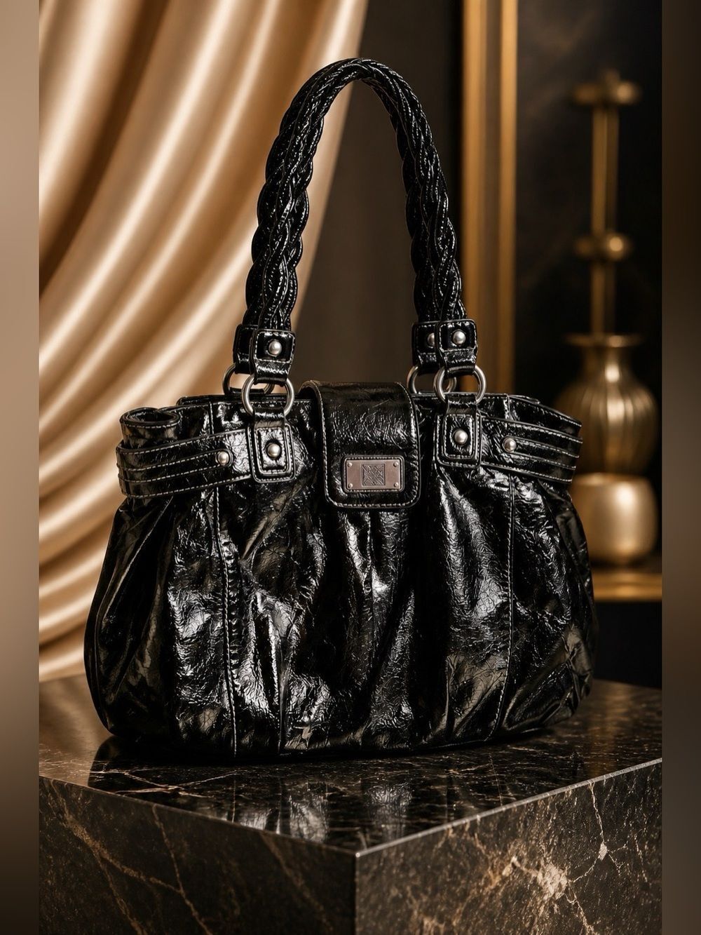 Large Black Shoulder Bag 